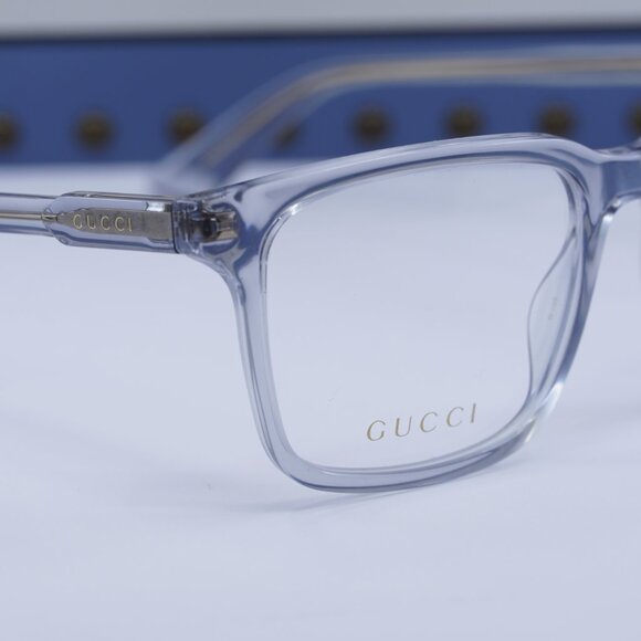 Gucci GG1120O 005 Square 55mm Eyeglasses - Transparent Blue - Picture 5 of 12